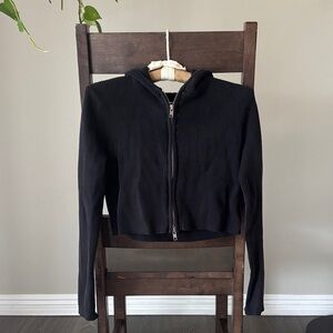 Brandy Melville Ribbed Cropped Hoodie